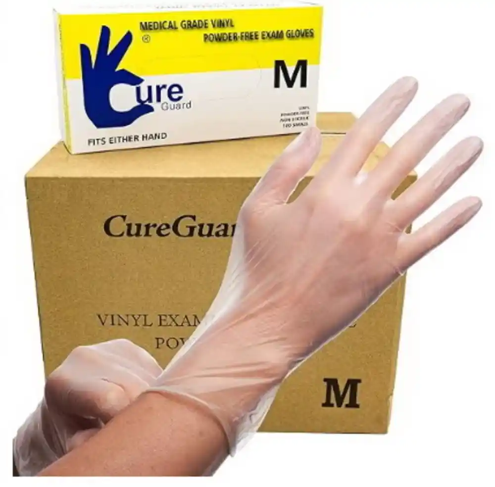 GUANTE VINILO MEDIANO X 100 UNIDADES