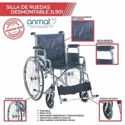 SILLA DE RUEDA DESMONTABLE JL901 - 41  MGS - 2791