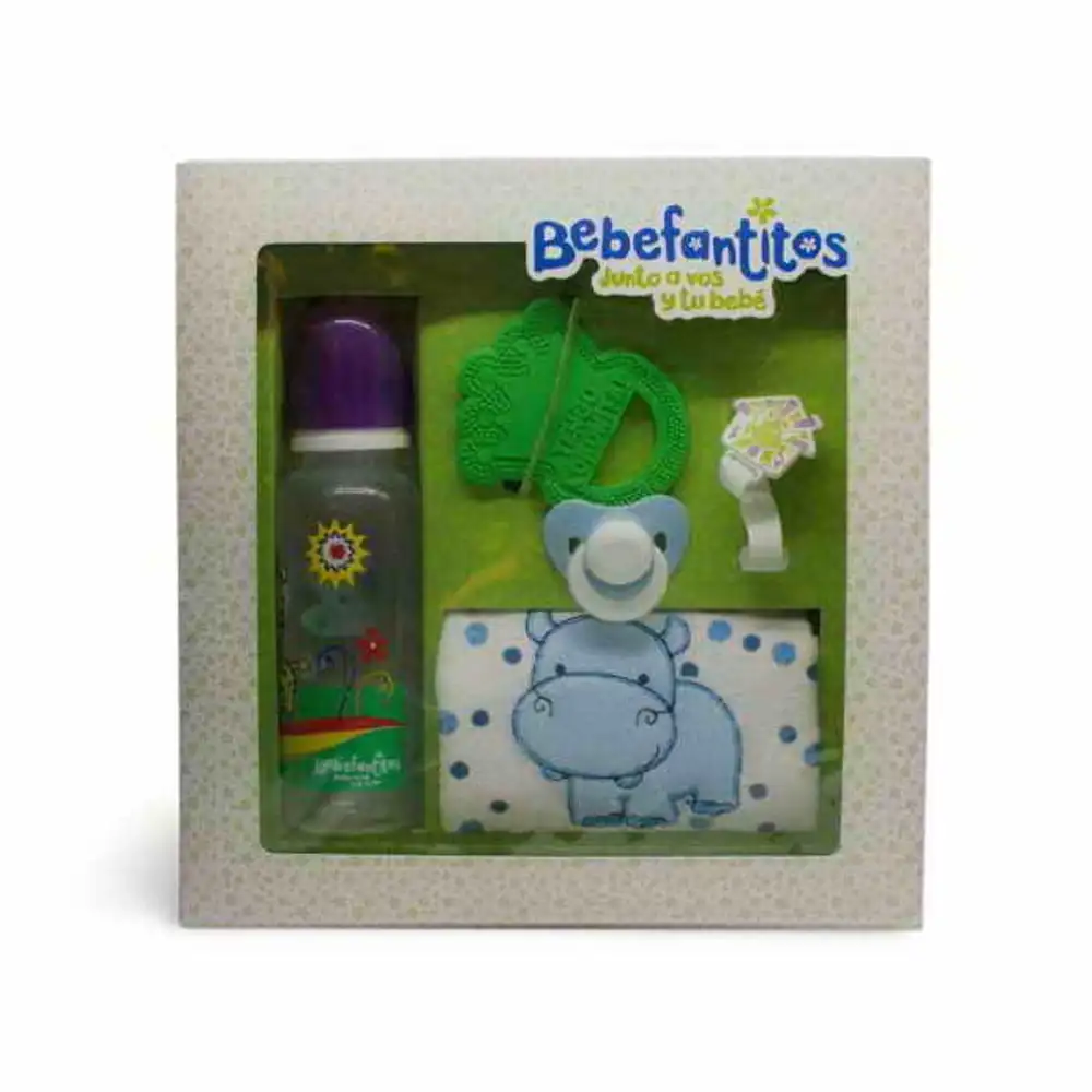 SET GIFT BOX HOLA BEBE - MAMD SILIC + PREND + CHUP SILIC + MORDILLO + BABERO