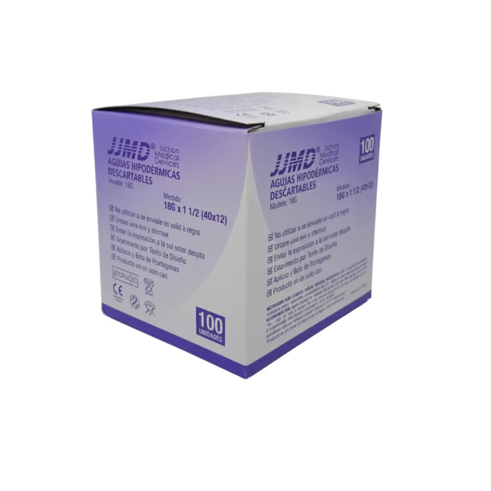 AGUJA DESC. 50/12  18G X 2´ X 100 UNIDADES