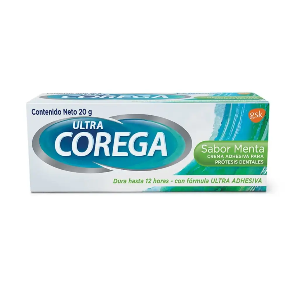ADHESIVO PARA PROTESIS DENTALES ULTRA COREGA CREMA SABOR MENTA X 20GR.