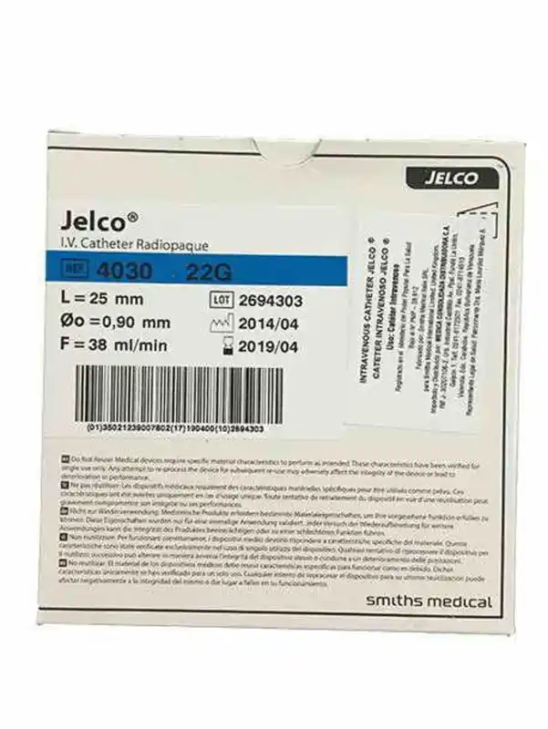 CATETER INTRAVASCULAR TEFLON 22G