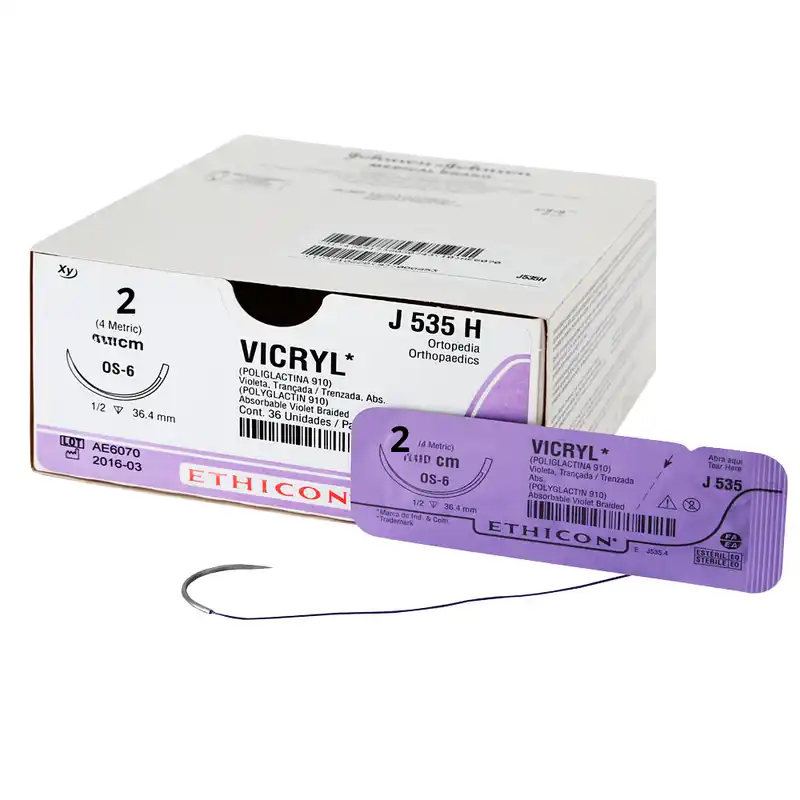 ACIDO POLIGLICOLICO - VICRYL - Nº 2 90CM 1/2 CIRCULO 40MM X UNIDAD