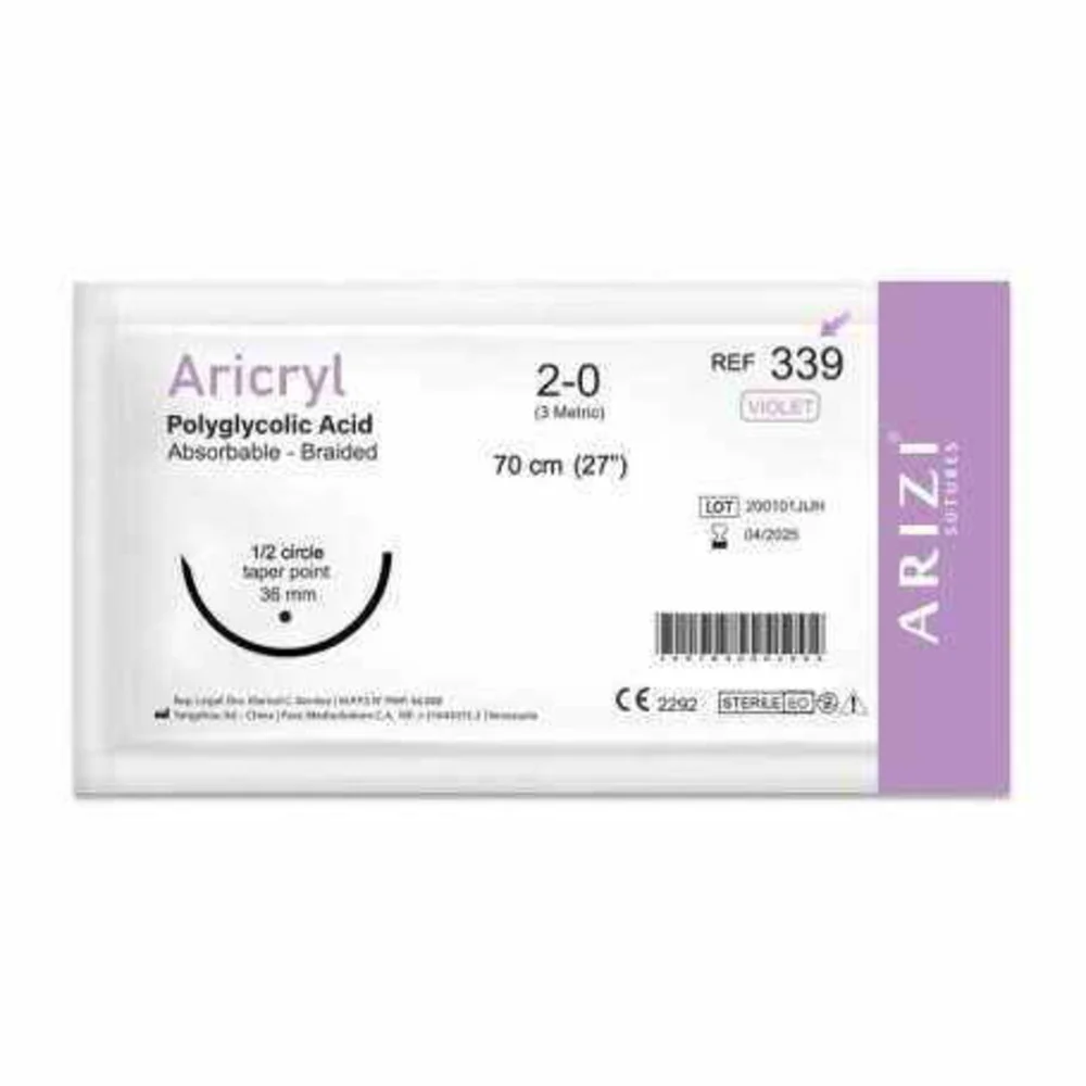 ACIDO POLIGLICOLICO - VICRYL - Nº 1 70 CM 1/2 CIRCULO 40 MM X UNIDAD