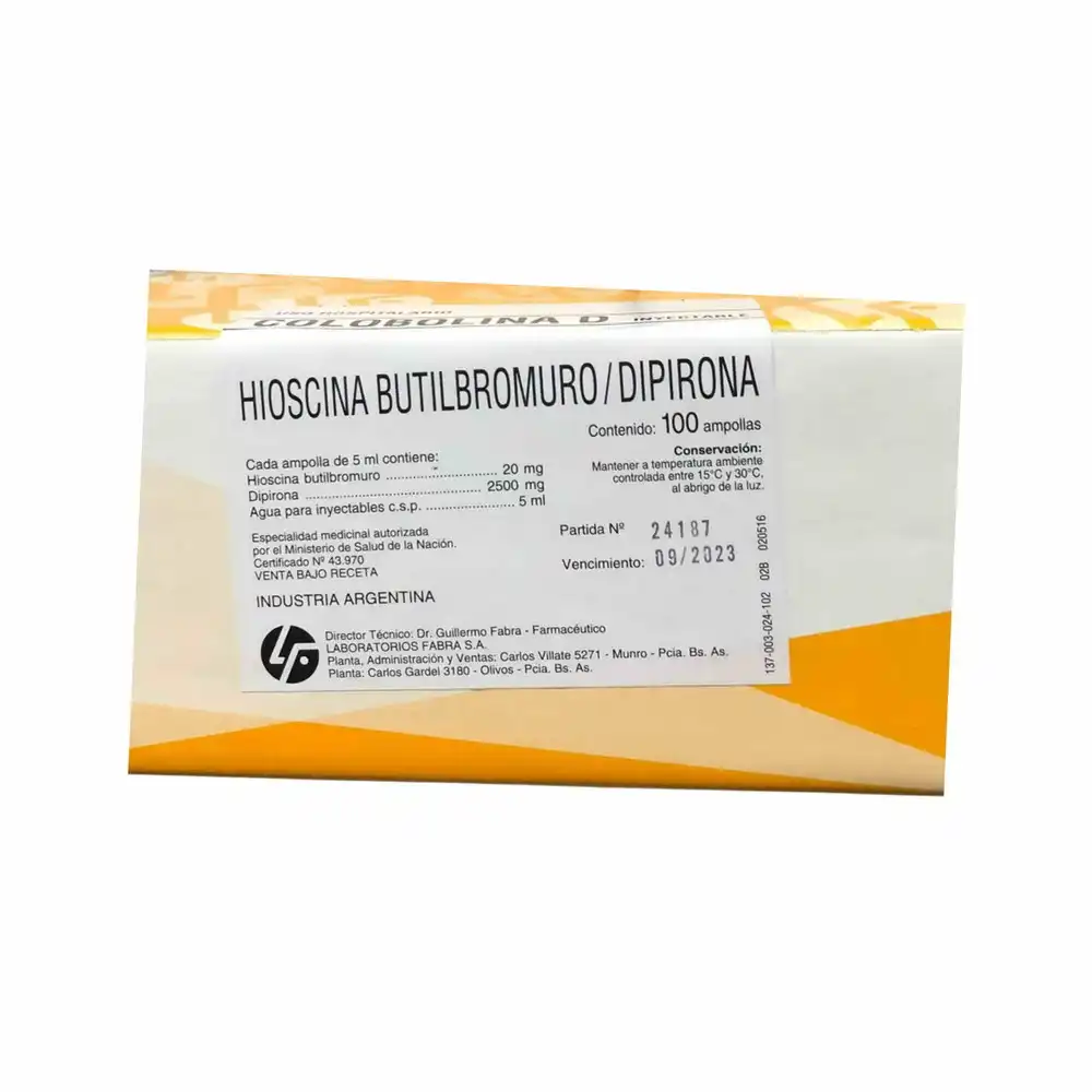 HIOSCINA + DIPIRONA AMPOLLAS FABRA - C7