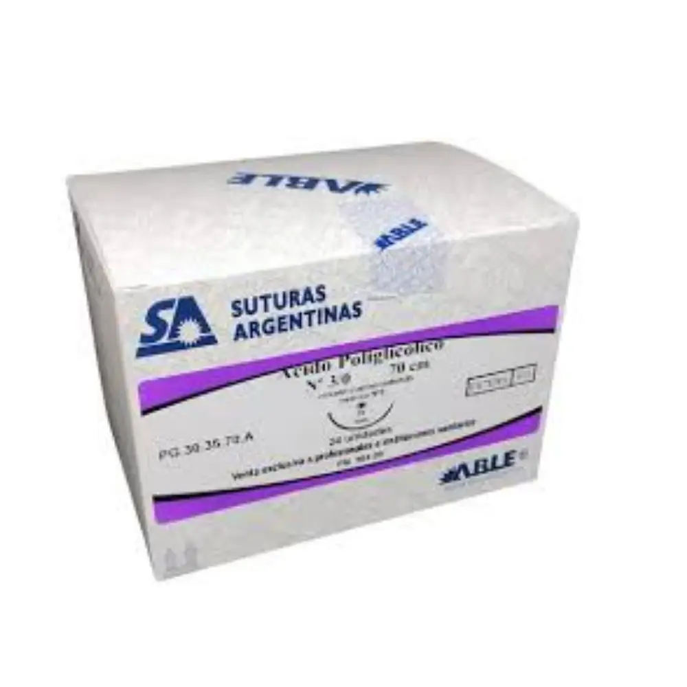 ACIDO POLIGLICOLICO - VICRYL - Nº 3/0 70 CM 1/2 CIRCULO 35 MM X UNIDAD