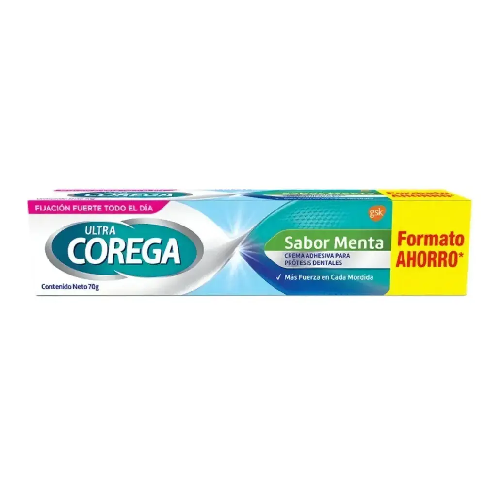ADHESIVO PARA PROTESIS DENTALES ULTRA COREGA CREMA SABOR MENTA X70GR.