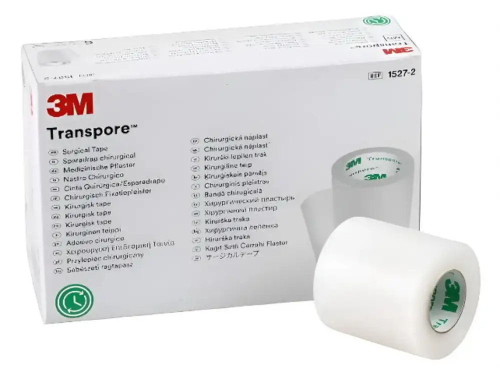 TELA HIPOALERGENICA TRANSPORE DE 2,5CM X 12 ROLLOS S/C