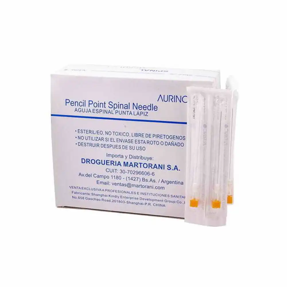 AGUJA ESPINAL P/PUNCION LUMBAR PUNTA LAPIZ 25G - X UNIDAD