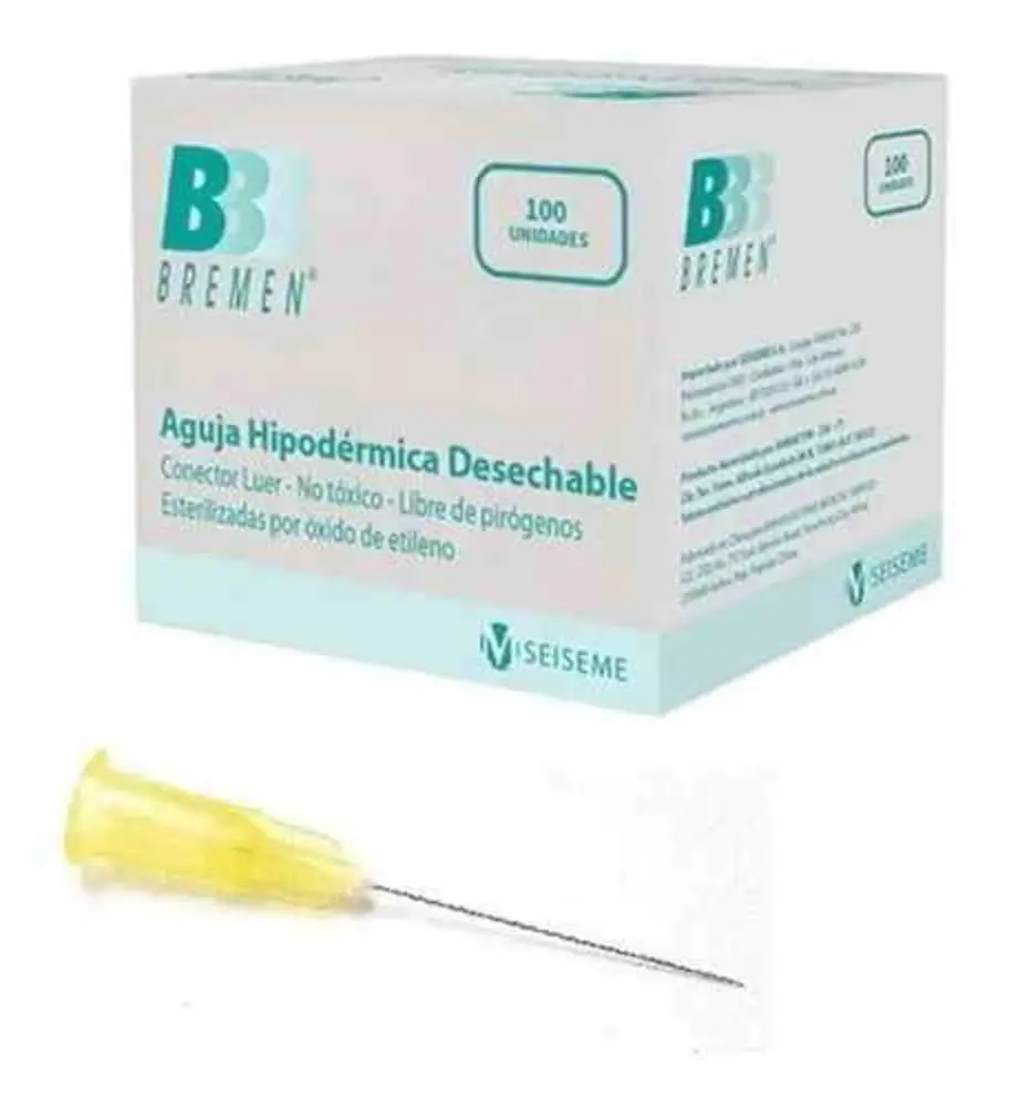 AGUJA DESCARTABLE 13/3 30 G X 1/2` - X 100 UNIDADES
