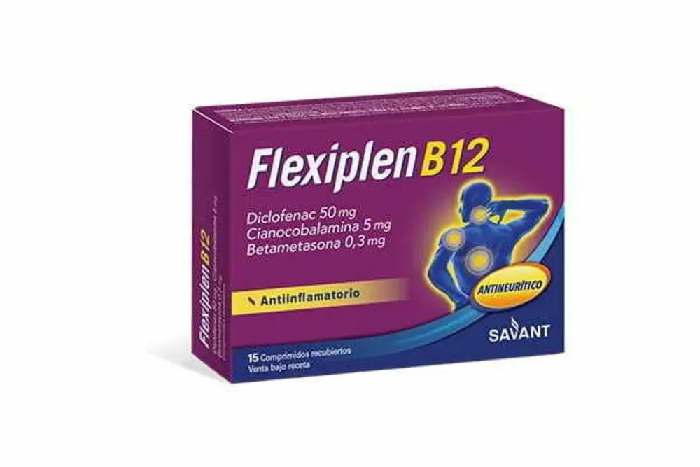 FLEXIPLEN B12 50/30/5 X 15 COMP - DICLOFENAC + VIT B 12 + ASOC -  A3