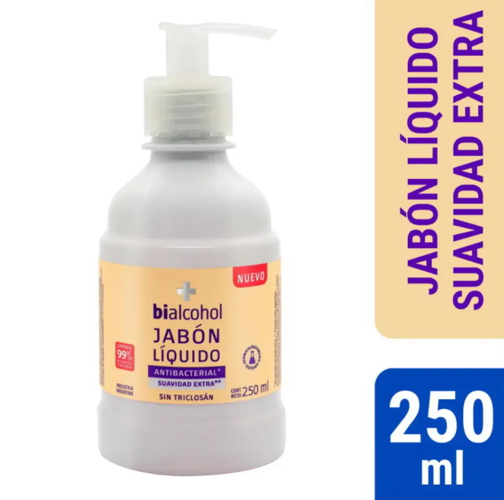 ALCOHOL - JABON ANTIBACTERIAL - SUAVIDAD EXTRA- 250ML