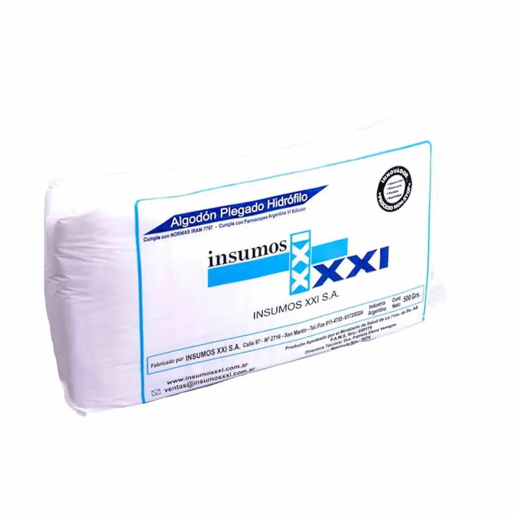 ALGODON PLEGADO HIDROFILO X 500GR. X UNIDAD -PAMS 030040