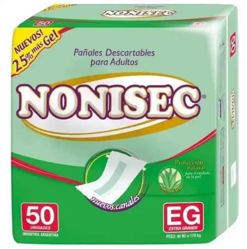 PAÑAL ADULTO C/GEL "XG" X 50 UNI (VERDE)