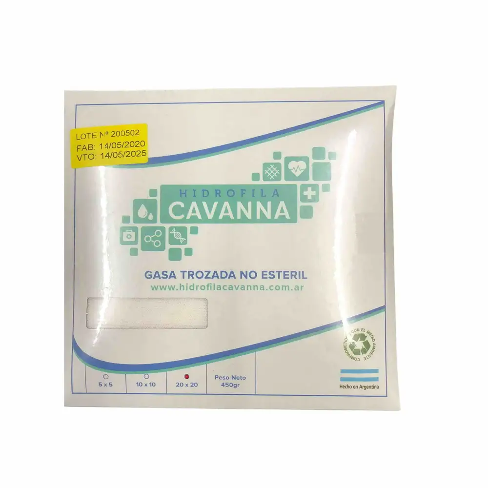 GASA CORTADA DE 20 X 20 HIDROFILA X 500 GR X UNIDAD