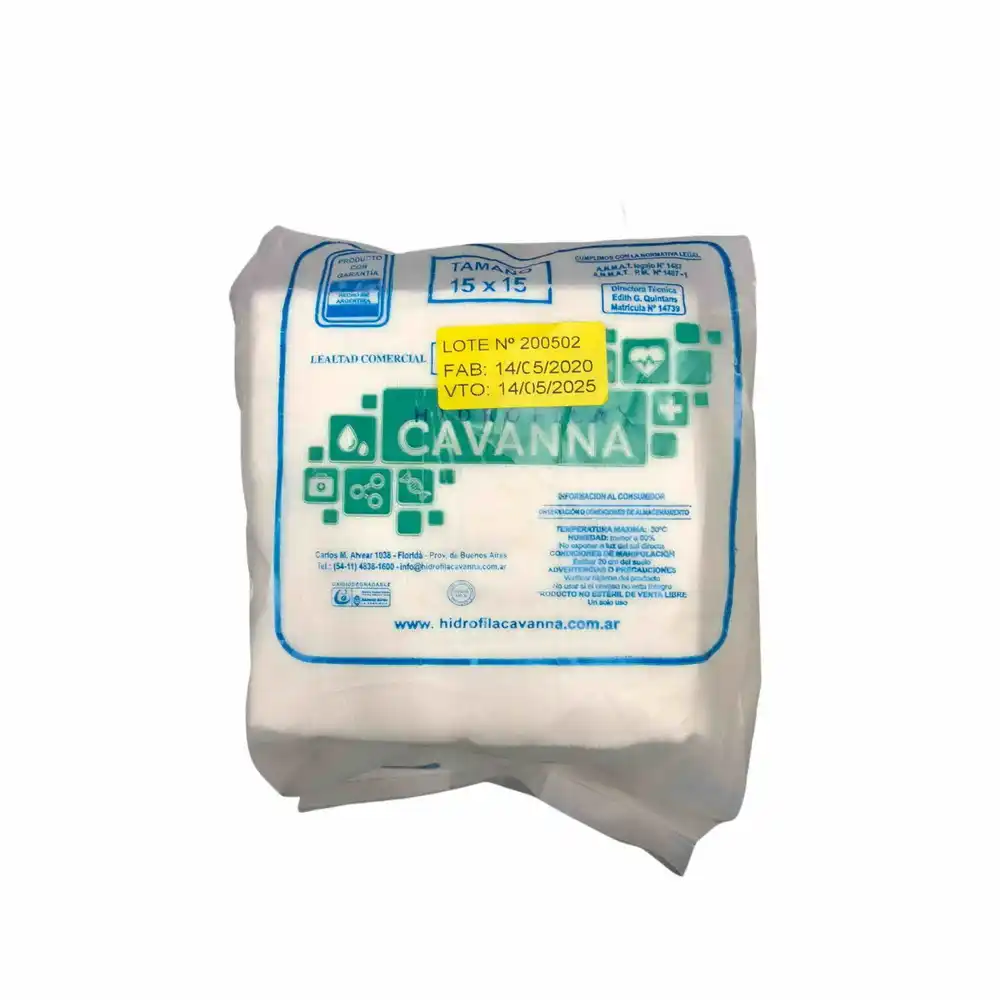 GASA CORTADA DE 15 X 15 HIDROFILA X 500 GR X UNIDAD