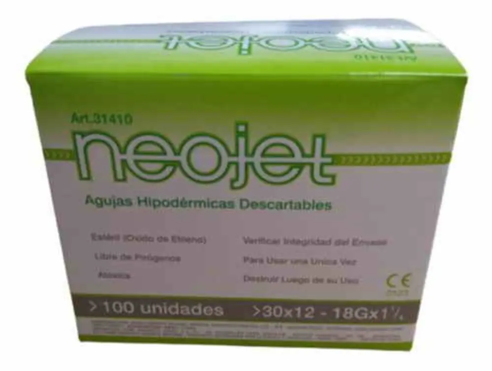 AGUJA DESCARTABLE 30/12 18G X 1`1/4- X 100 UNIDADES