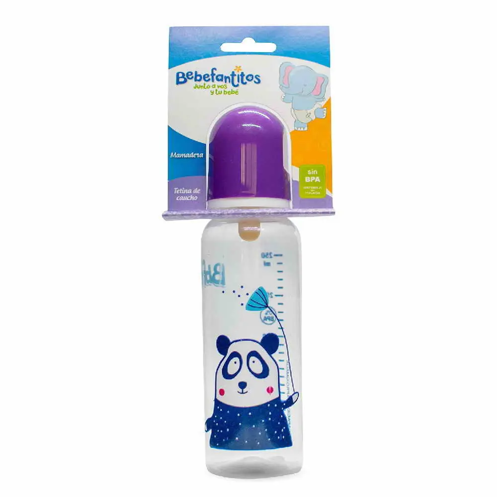 MAMADERA CLASICA T/CAUCHO C/CAPUCHON SIN BPA X 250 ML
