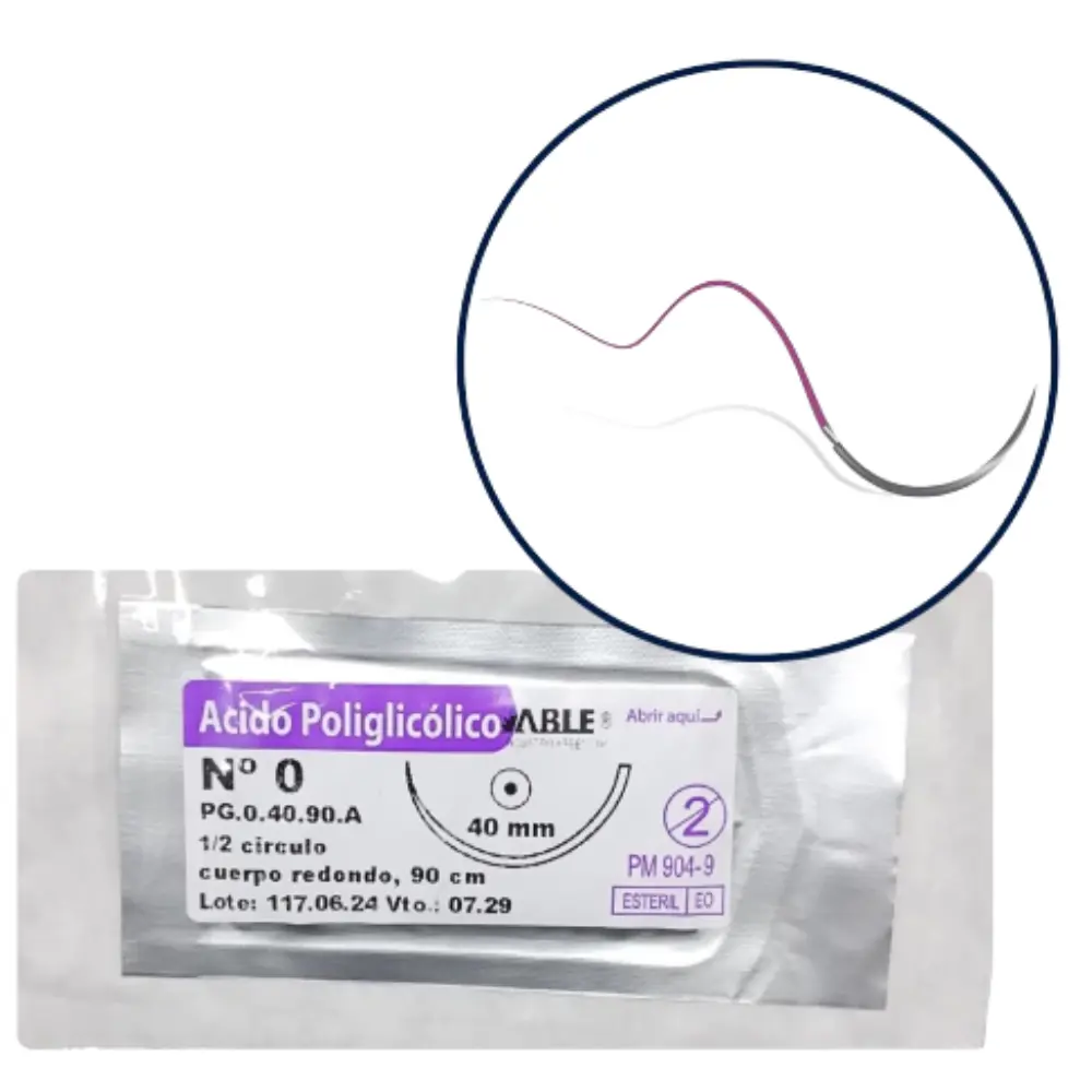 ACIDO POLIGLICOLICO - VICRYL - Nº 0 70 CM 1/2 CIRCULO 40 MM X UNIDAD