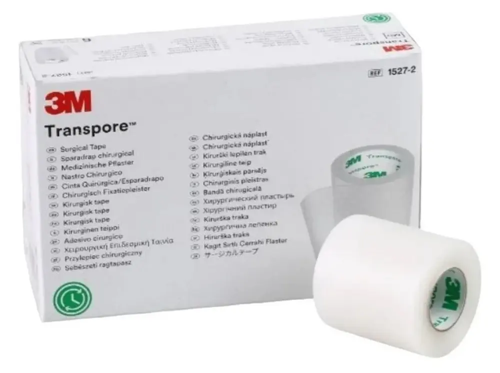 TELA HIPOALERGENICA TRANSPORE DE 5CM X 6 ROLLOS S/R