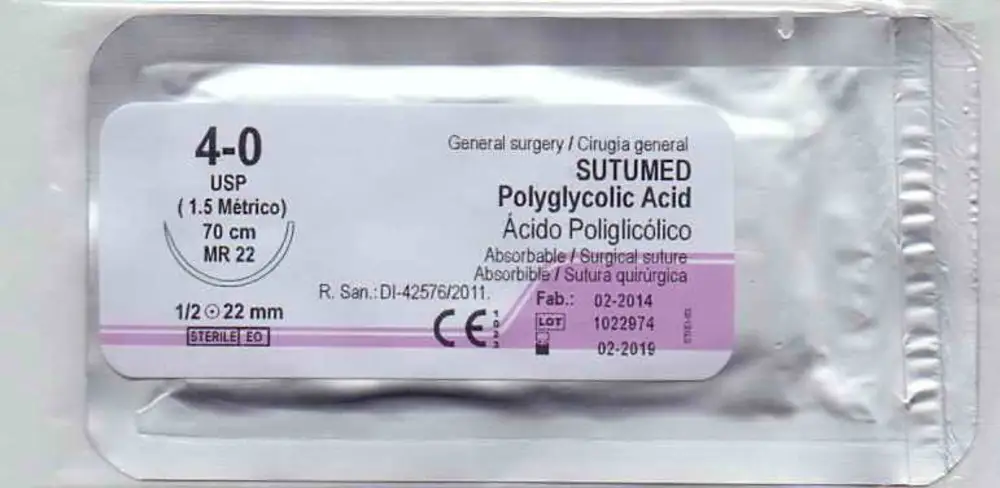 [12943] ACIDO POLIGLICOLICO - VICRYL - Nº 4/0 70 CM 1/2 CIRCULO 25 MM X UNIDAD