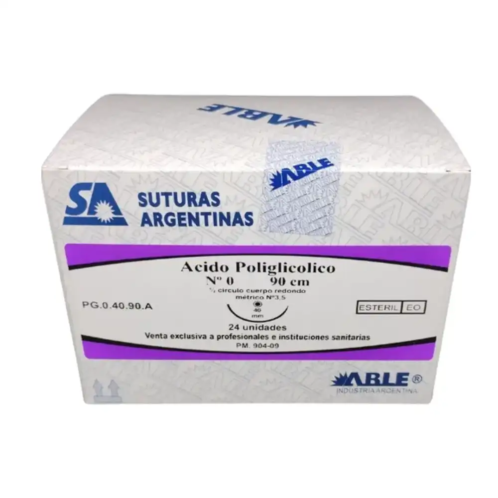 ACIDO POLIGLICOLICO - VICRYL - Nº 0 90 CM 1/2 CIRCULO 40 MM X UNIDAD