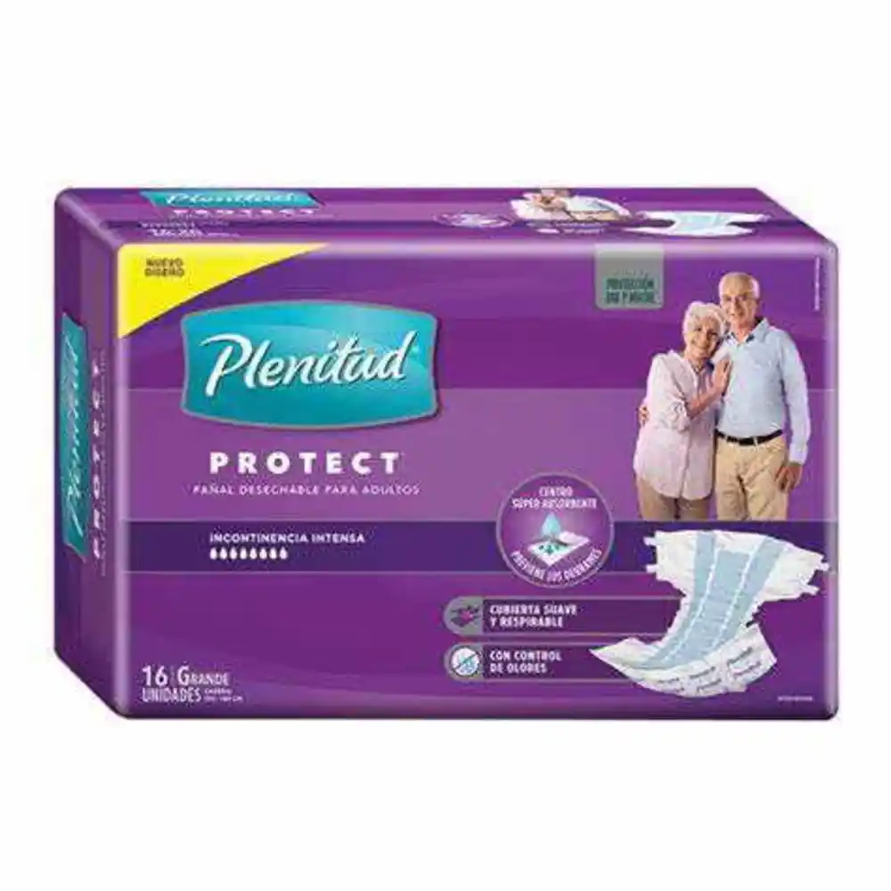 PAÑAL PLENITUD PROTECT "G" X 16 (LILA)