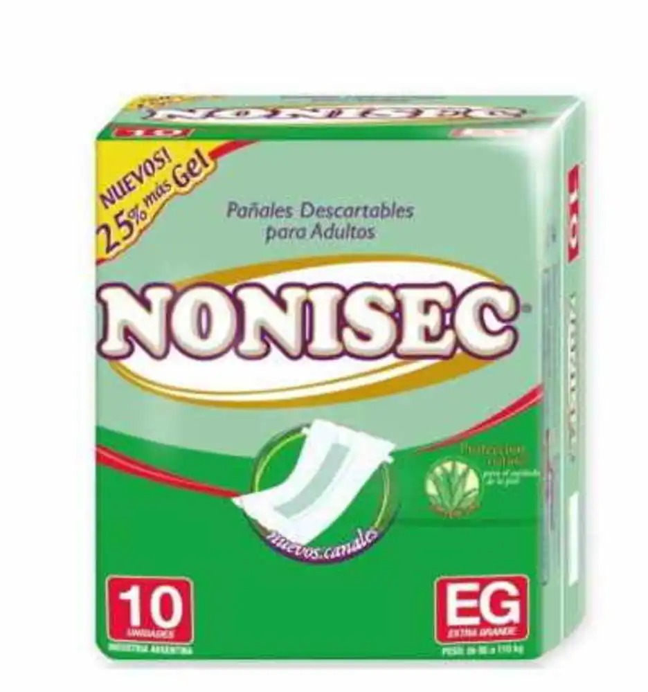 PAÑAL ADULTO C/GEL "XG" X 10 UNI (VERDE)