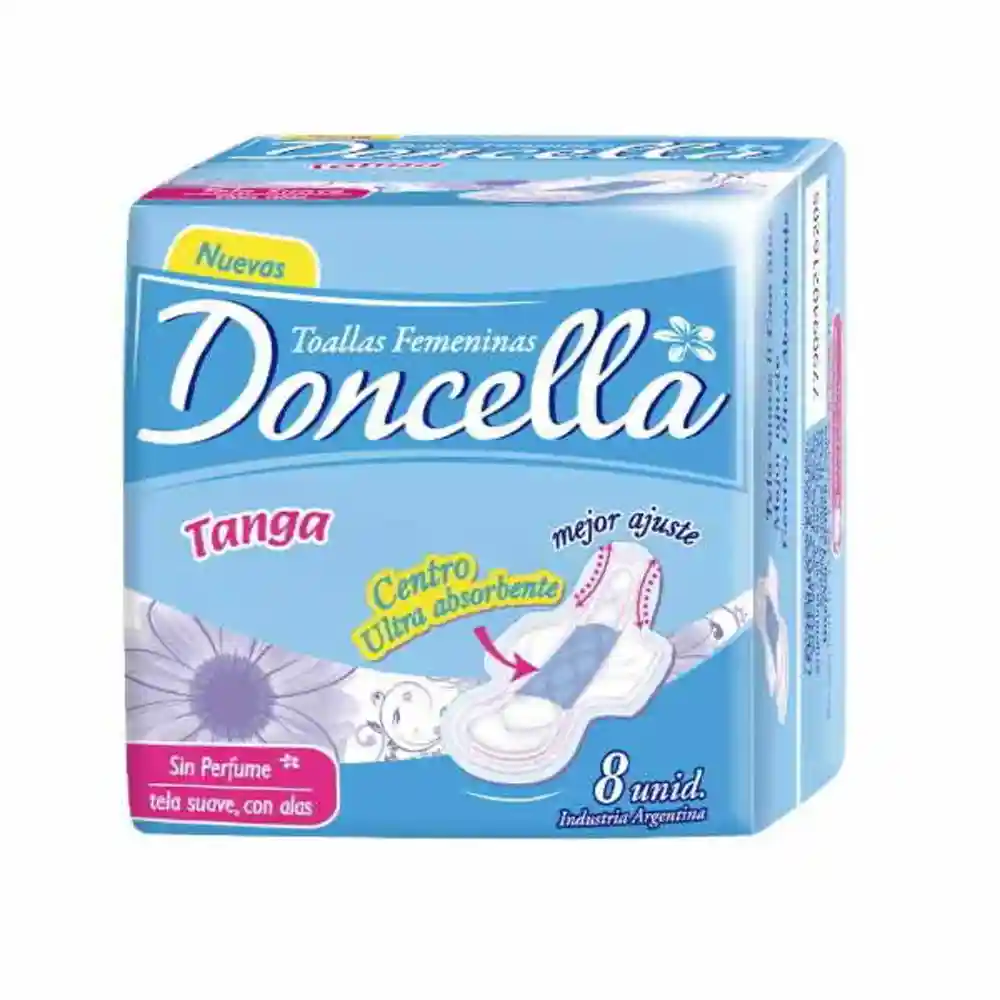 TOALLA TANGA POCKET C/ALAS - SUAVE X 8 (DONCELLA)