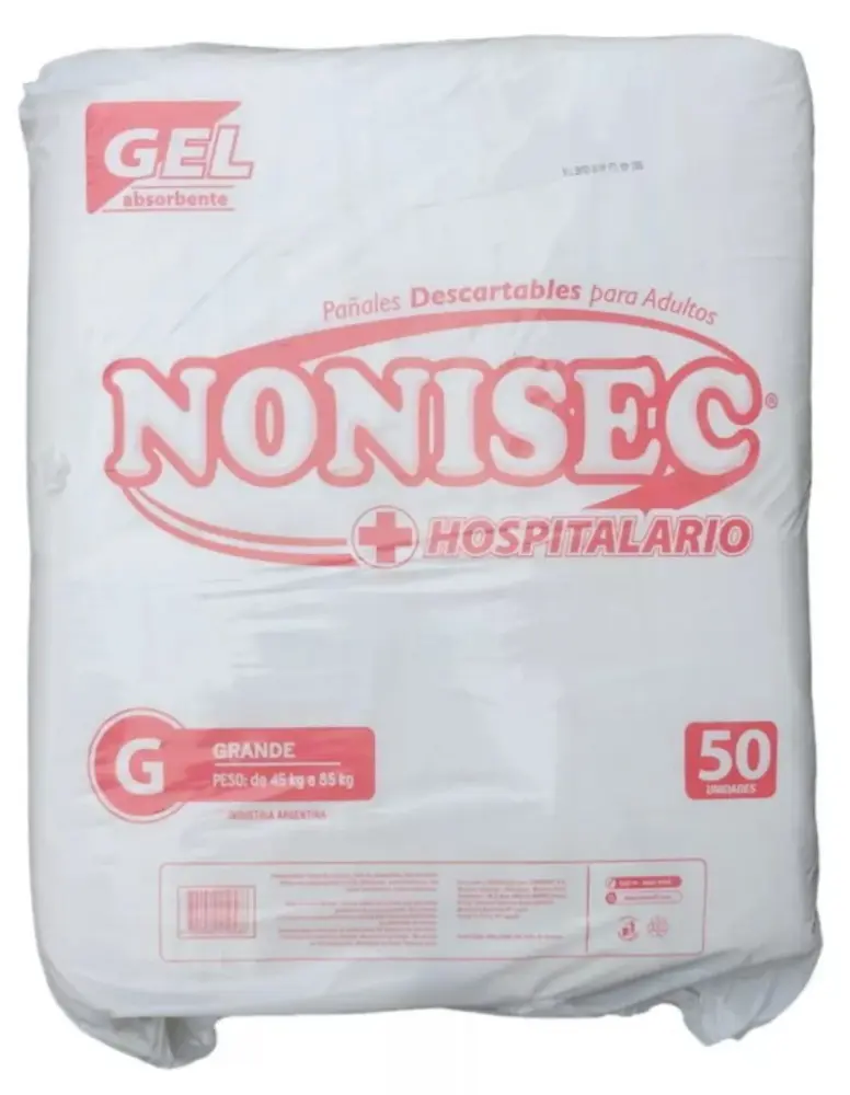 PAÑAL ADULTO HOSPITALARIO "G" X 50 UNI (BLANCO ROJO)