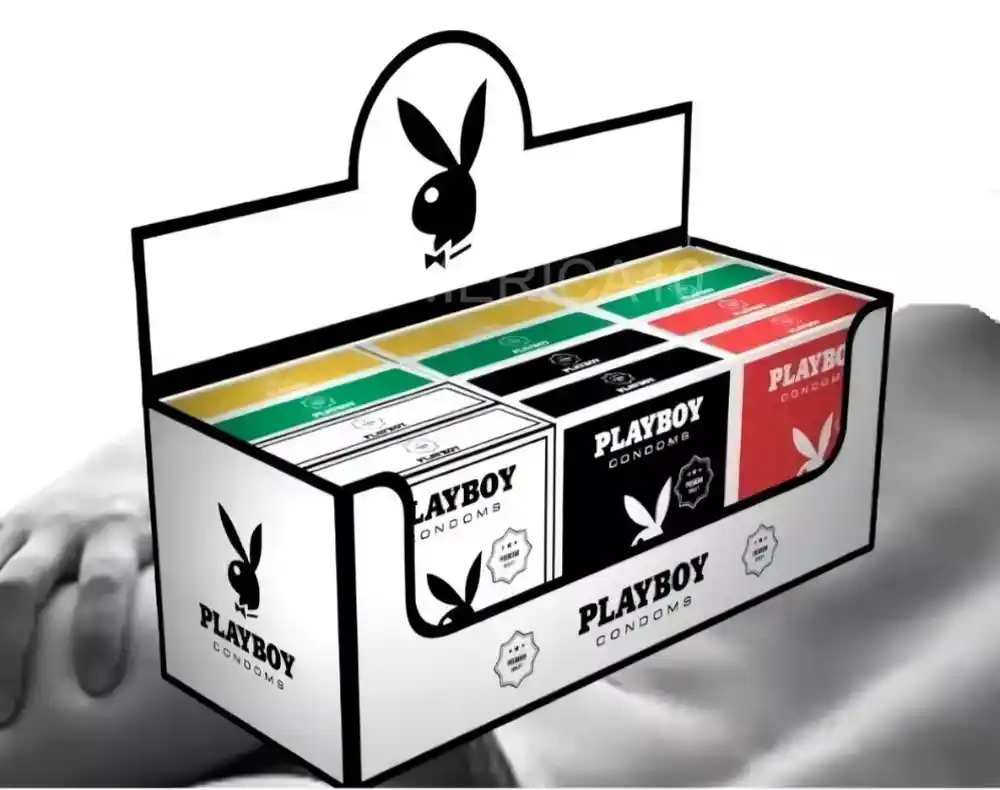PRESERVATIVO PLAYBOY MIXTO DE 12 CAJITAS X 3 UNIDADES