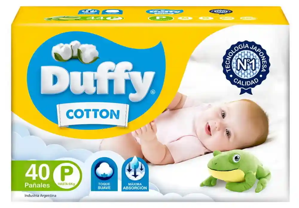 PAÑAL NIÑO DUFFY COTTON "P" X 40 UNI