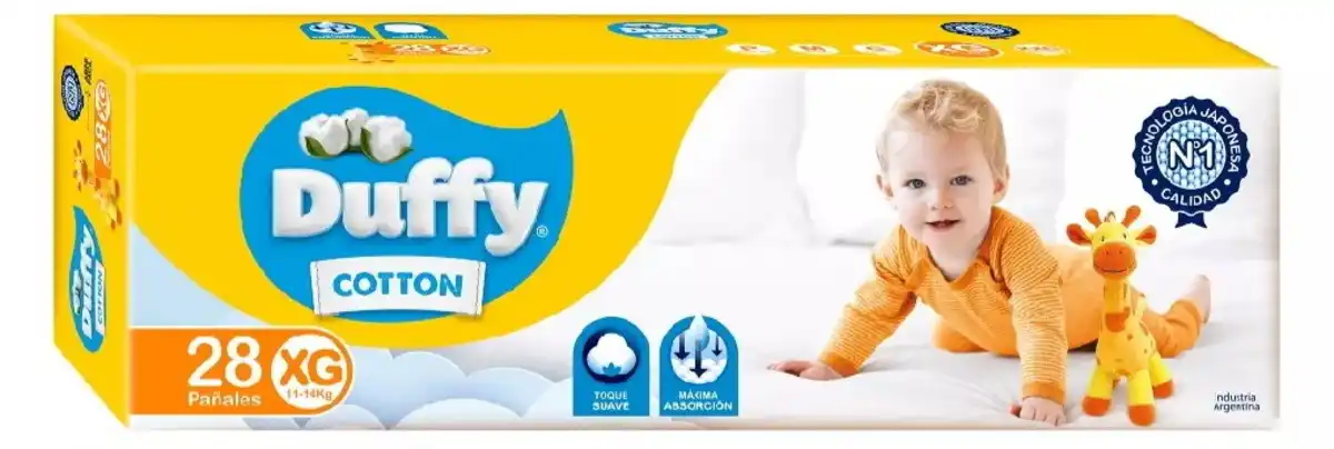 PAÑAL NIÑO DUFFY COTTON "XG" X 28 UNI