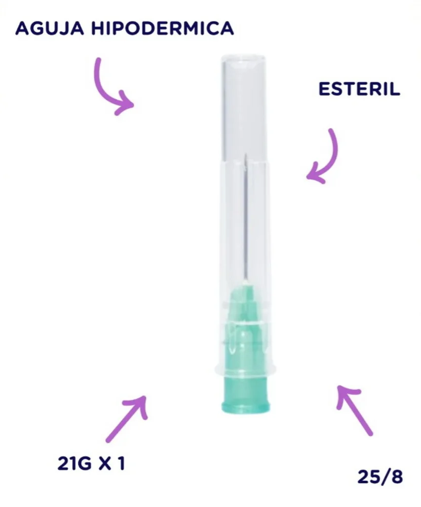 AGUJA DESCARTABLE 25/8 (21G X 1`) - X 100 UNIDADES. CORONET
